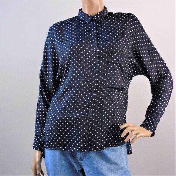Zara Trafaluc Polka Dot Long Sleeve Shirt - Picture 3 of 9